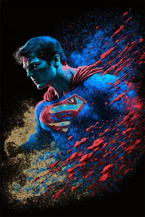 Superman Poster Prints - For Living Room Home Decor Cartoon Superhero Portrait Canvas Painting Wall Art Gift-3-58x90cm No Frame-