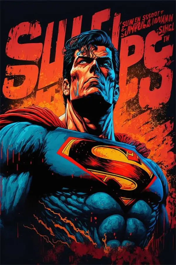 Superman Poster Prints - For Living Room Home Decor Cartoon Superhero Portrait Canvas Painting Wall Art Gift-7-58x90cm No Frame-