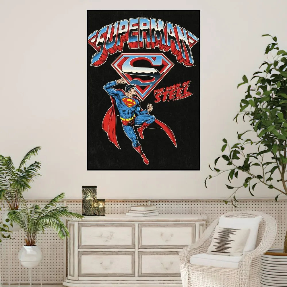 Superman Poster Stickers - Small Wall Paintings for Bedroom Living Room Office Comic Superhero Wallpaper-z7-30X45cm-