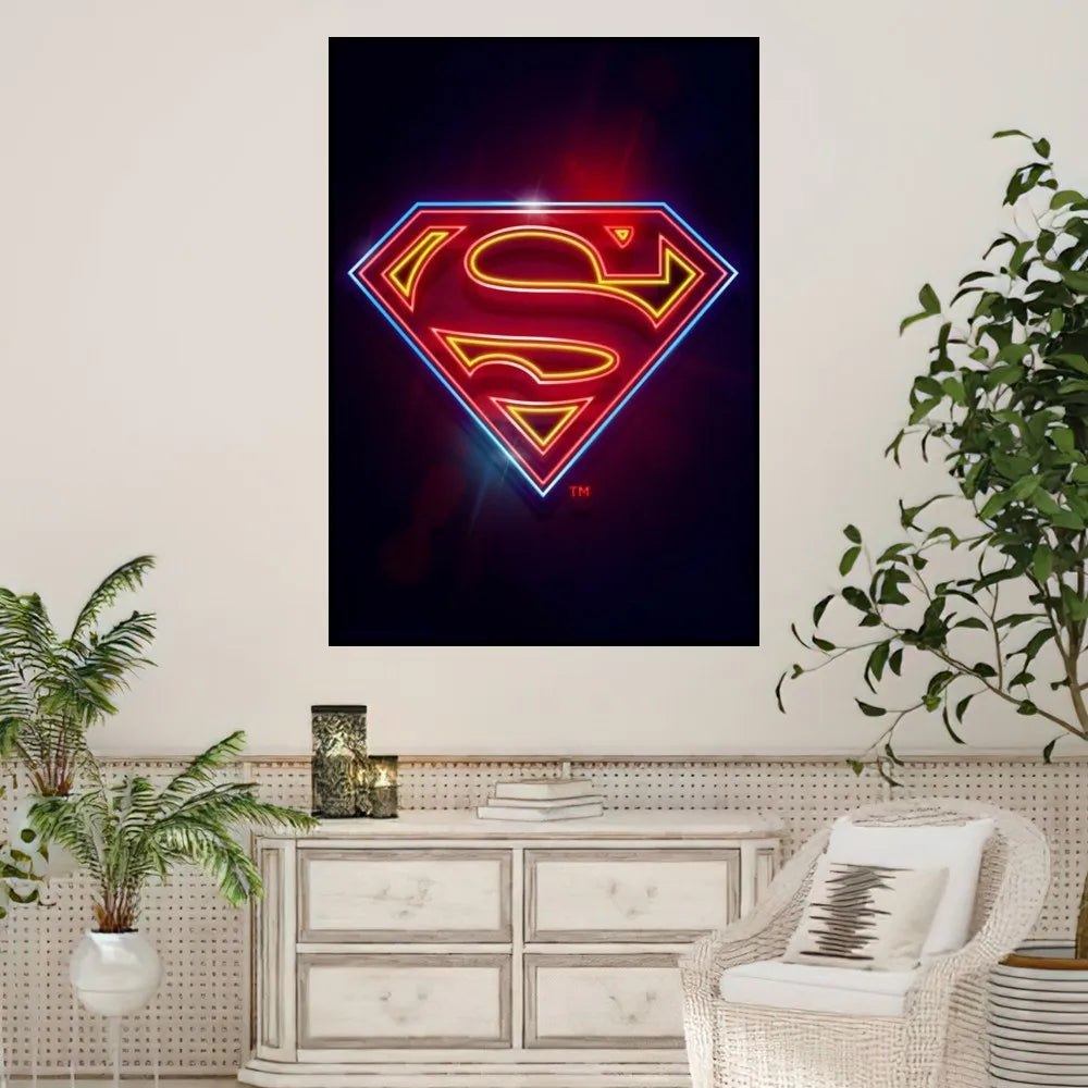 Superman Poster Stickers - Small Wall Paintings for Bedroom Living Room Office Comic Superhero Wallpaper-z4-30X40cm-