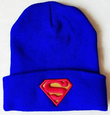 Superman Printed Beanie - Outdoor Warm Knitted Elastic Hats for Teenagers Men Women Hip-Hop Skullies-3-