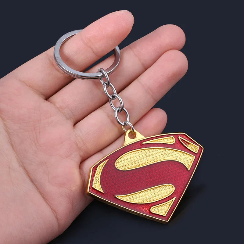 Superman S Sign Keychain - Legend Anime Metal Model Decoration Pendant Small Gifts Trendy Collectible Crafts-K200-CHINA-6CM