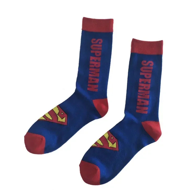 Superman Superhero Socks - Batman Joker Wonder Woman Cotton Knee Socks for Men Women Casual Sportswear-6-