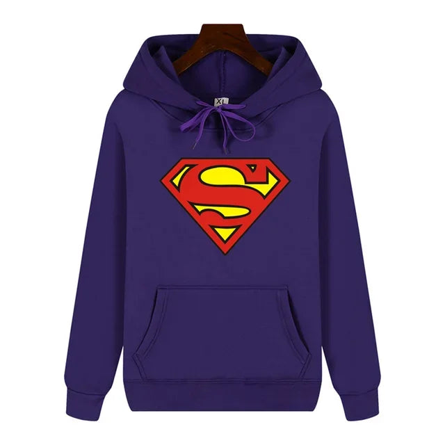 Superman Warm Street Hoodie - Simple Pattern Print High-Quality Soft Thickened Casual Winter Fashion Tops-XXXL-7-