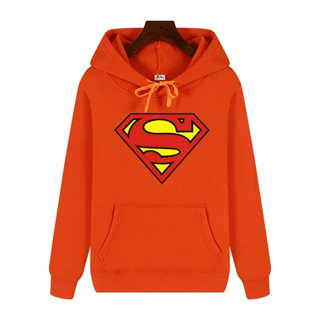 Superman Warm Street Hoodie - Simple Pattern Print High-Quality Soft Thickened Casual Winter Fashion Tops-XXXL-15-