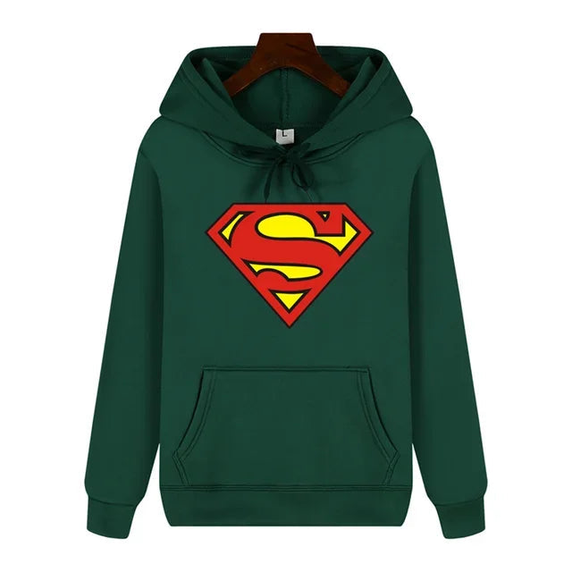 Superman Warm Street Hoodie - Simple Pattern Print High-Quality Soft Thickened Casual Winter Fashion Tops-XL-5-