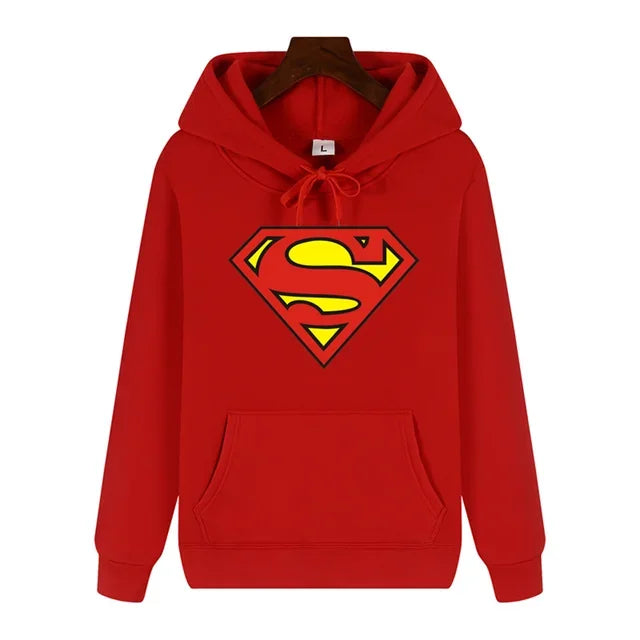 Superman Warm Street Hoodie - Simple Pattern Print High-Quality Soft Thickened Casual Winter Fashion Tops-XXXL-12-