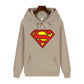 Superman Warm Street Hoodie - Simple Pattern Print High-Quality Soft Thickened Casual Winter Fashion Tops-