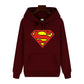 Superman Warm Street Hoodie - Simple Pattern Print High-Quality Soft Thickened Casual Winter Fashion Tops-