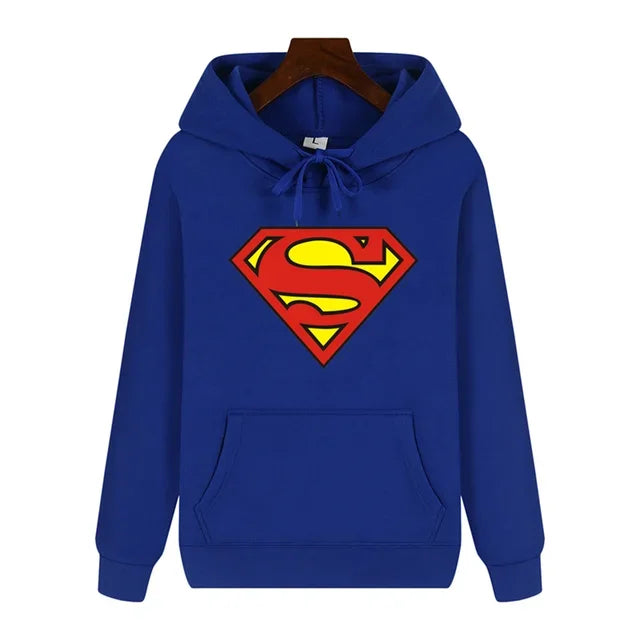 Superman Warm Street Hoodie - Simple Pattern Print High-Quality Soft Thickened Casual Winter Fashion Tops-XXXL-4-