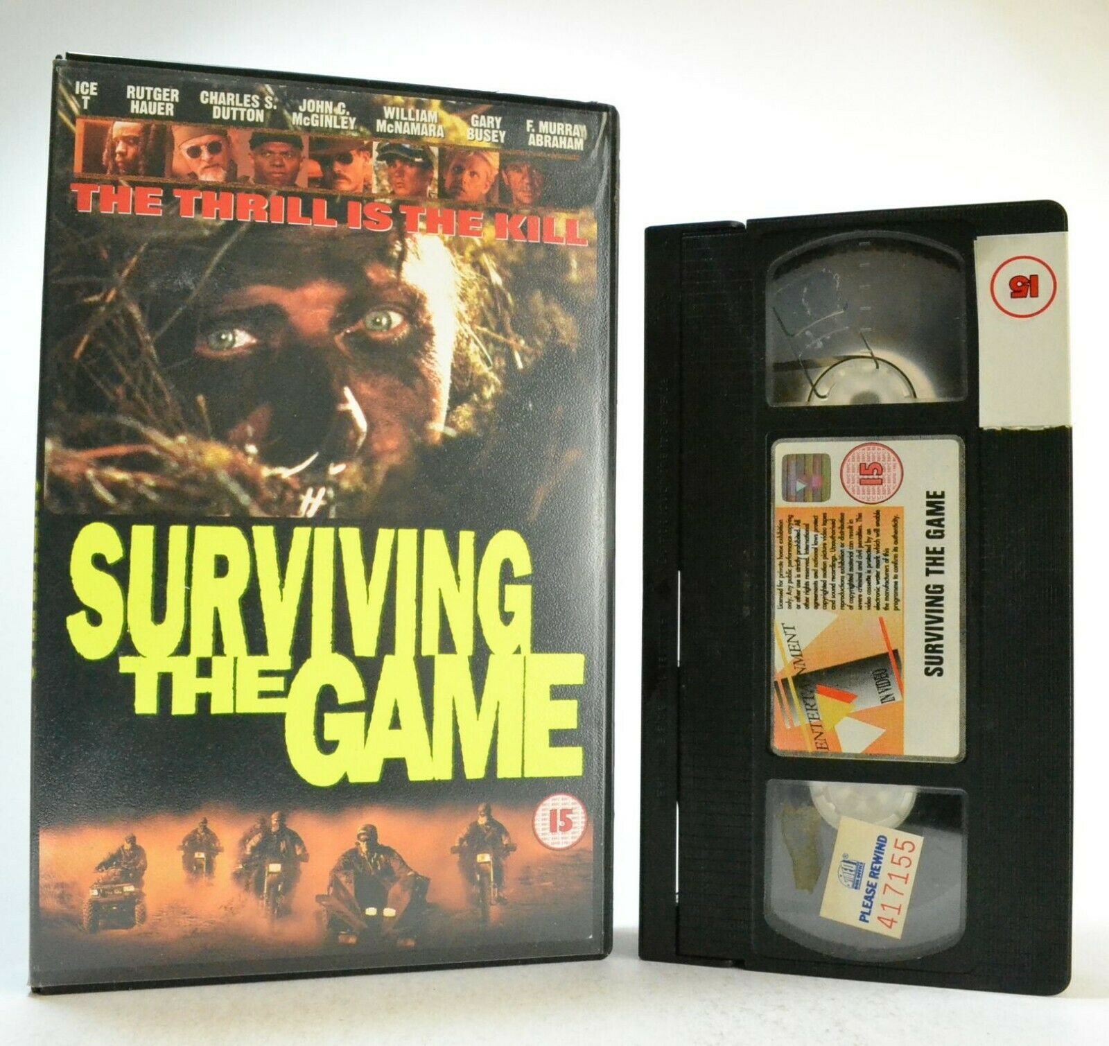 Surviving The Game: Thriller - Large Box - Ex-Rental - Ice T/R.Hauer - Pal VHS-