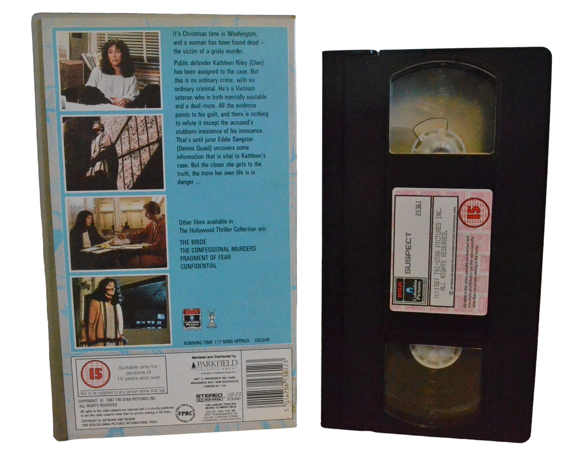 Suspect (Suspense.. Suspicion...) - Cher - Columbia Tristar Home Video - CVT21361 - Action - Pal - VHS-