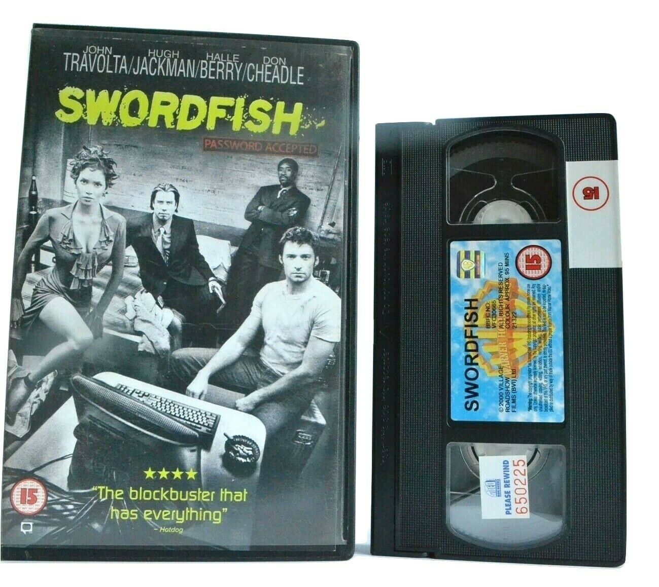 Swordfish: (2001) Warner - Action Thriller - John Travolta/Halle Berry - Pal VHS-