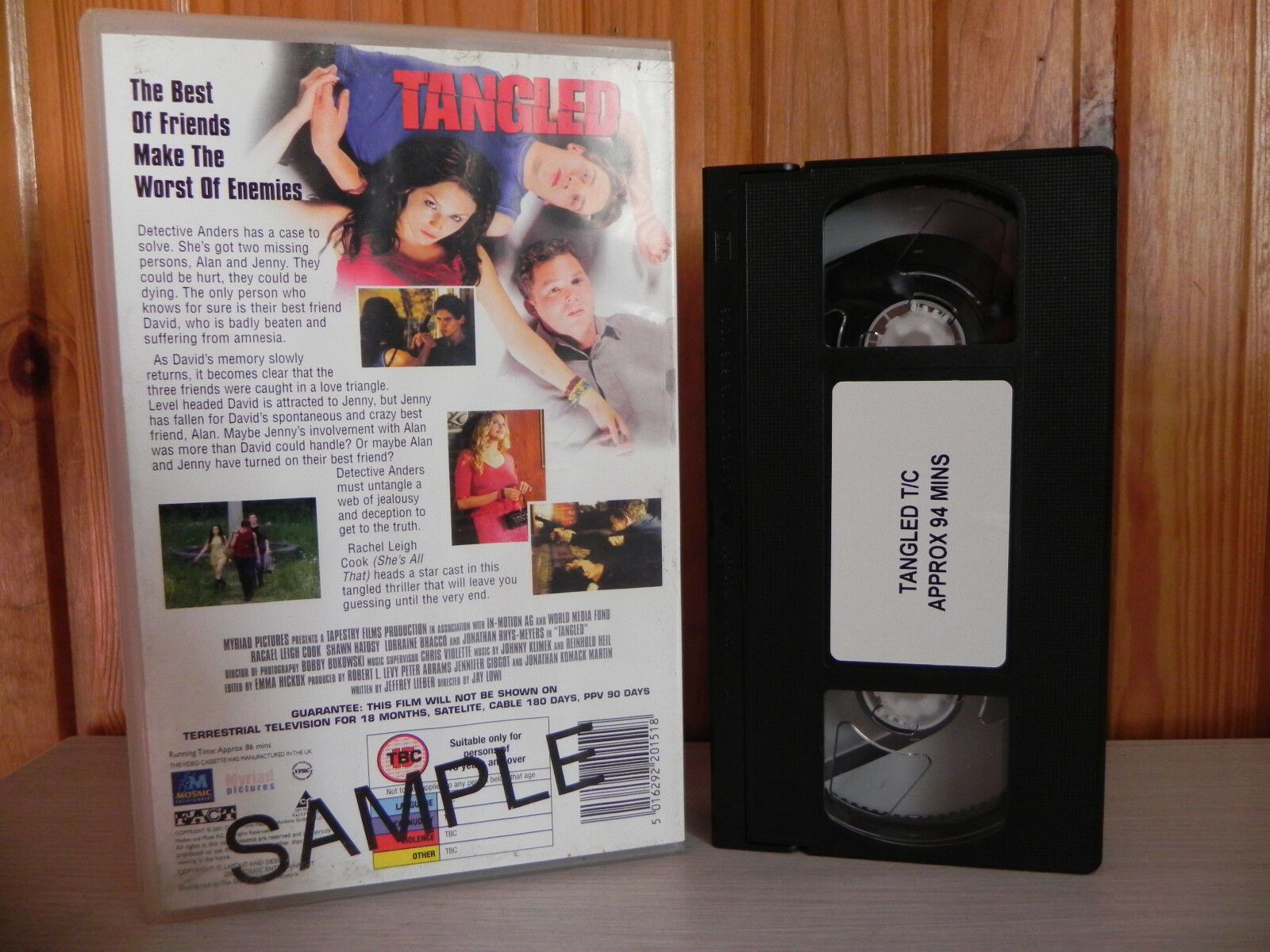 TANGLED - SAMPLE VIDEO - Rachael Leigh Cook - Mystery Thriller - Mosaic - VHS-