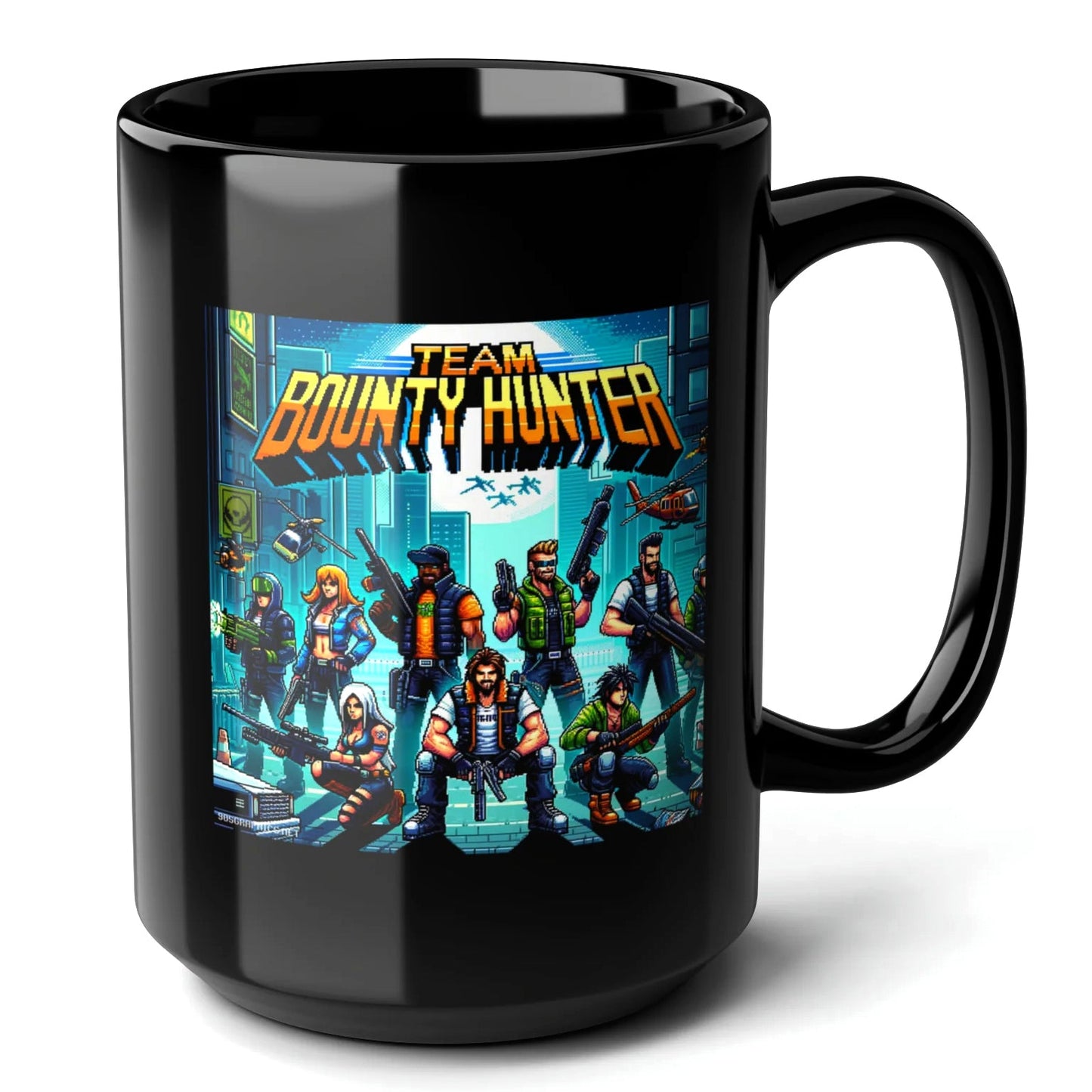 Team Bounty Hunter Black Mug (15oz) - arcade game-15oz-