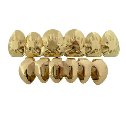 TOPGRILLZ Maple Leaf Grillz Pot Weed Leaves Rose Gold Color Plated Top & Bottom Teeth Grills Golden Grillz Sets Teeth Caps-Gold-China-