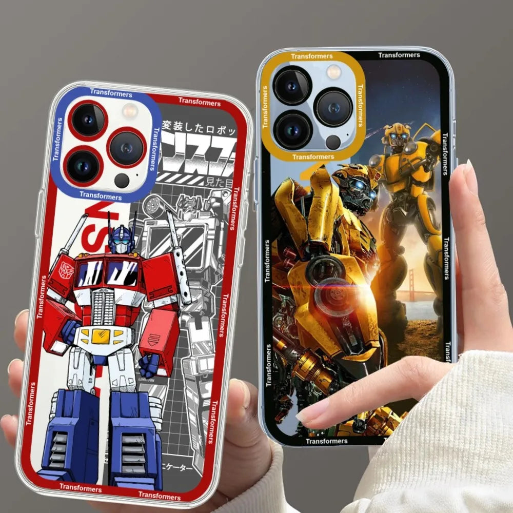 TRANSFORMERS Phone Case for iPhone 11 12 Mini 13 14 Pro Max - Transparent Shell for Protection-