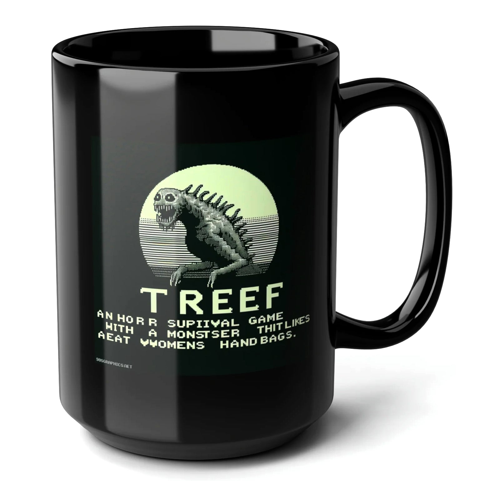 Treef Black Mug (15oz) - arcade game machine-15oz-