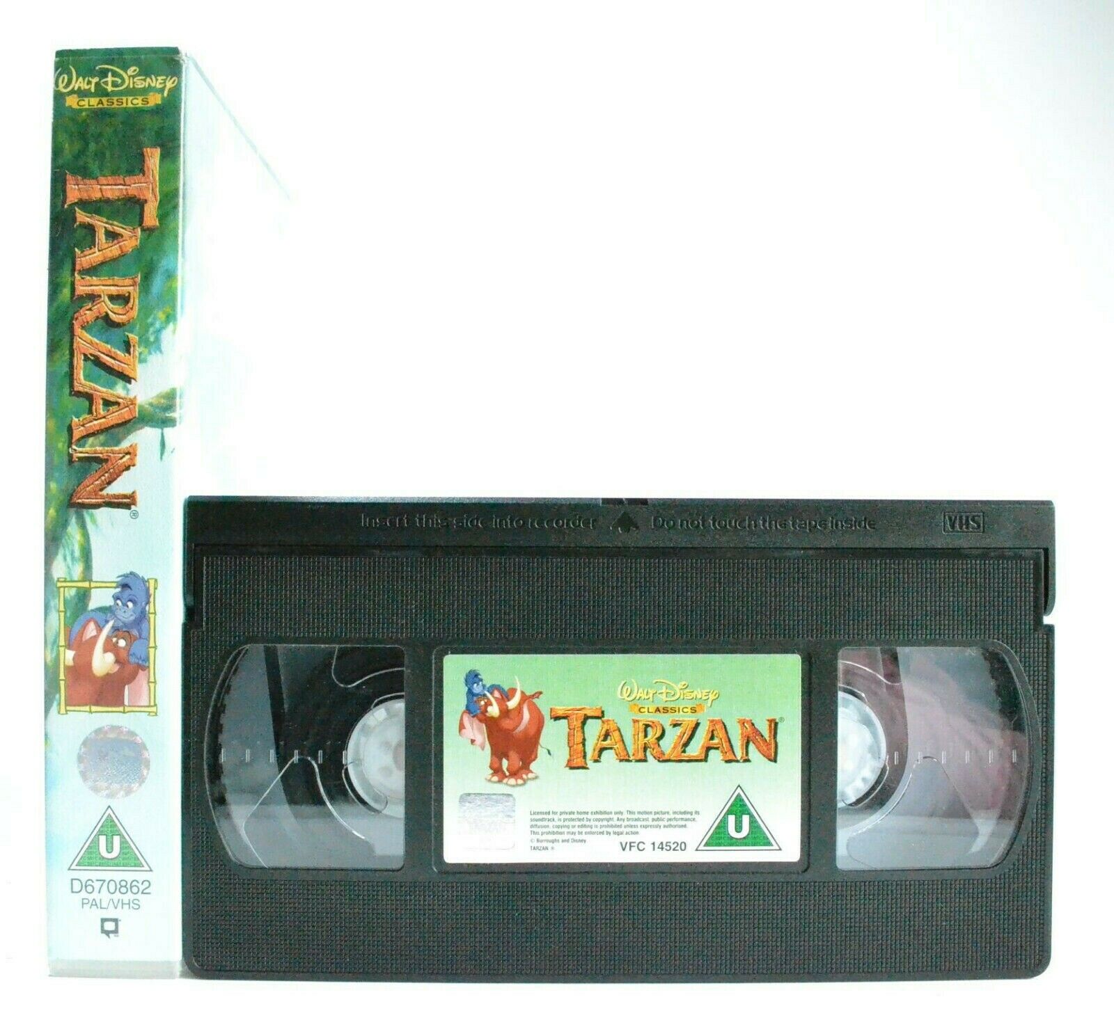 Tarzan - Walt Disney Classics - Children's Animated - Musical Adventure - VHS-