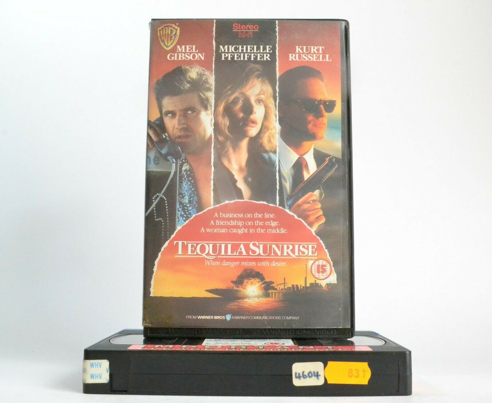 Tequila Sunrise: Crime Thriller - [Rental] - Mel Gibson/Michelle Pfeiffer - VHS-