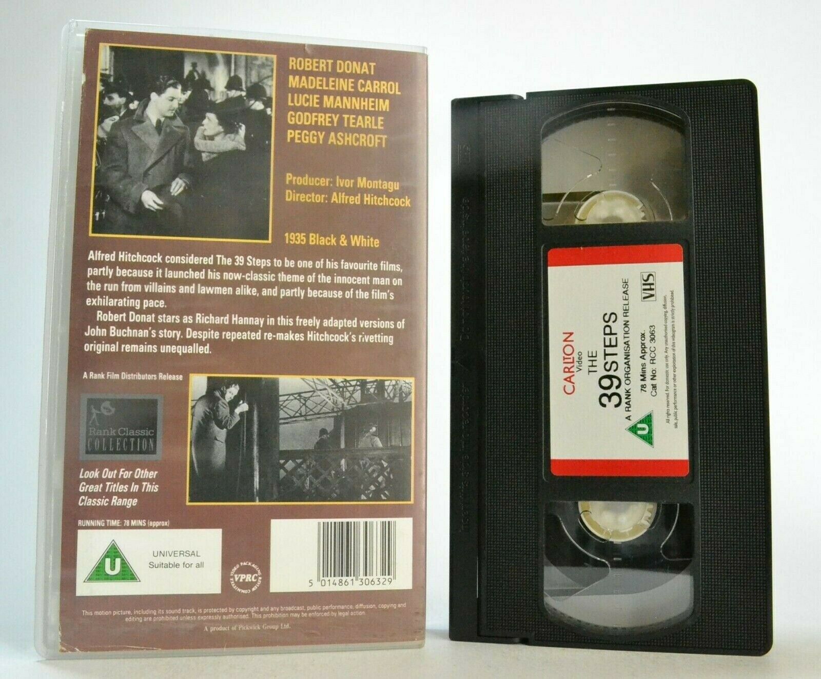 The 39 Steps (1935): Alfred Hitchcock - Thriller - Rank Collection - Pal VHS-