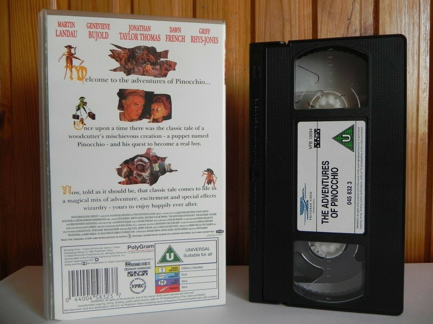 The Adventures Of Pinocchio - PolyGram - Martin Landrau - Genevieve Bujold - VHS-