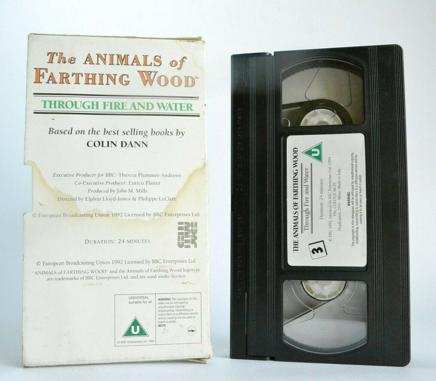 The Animal Of Farthing Wood: Through Fire And Water - Animated - Kids - Pal VHS-