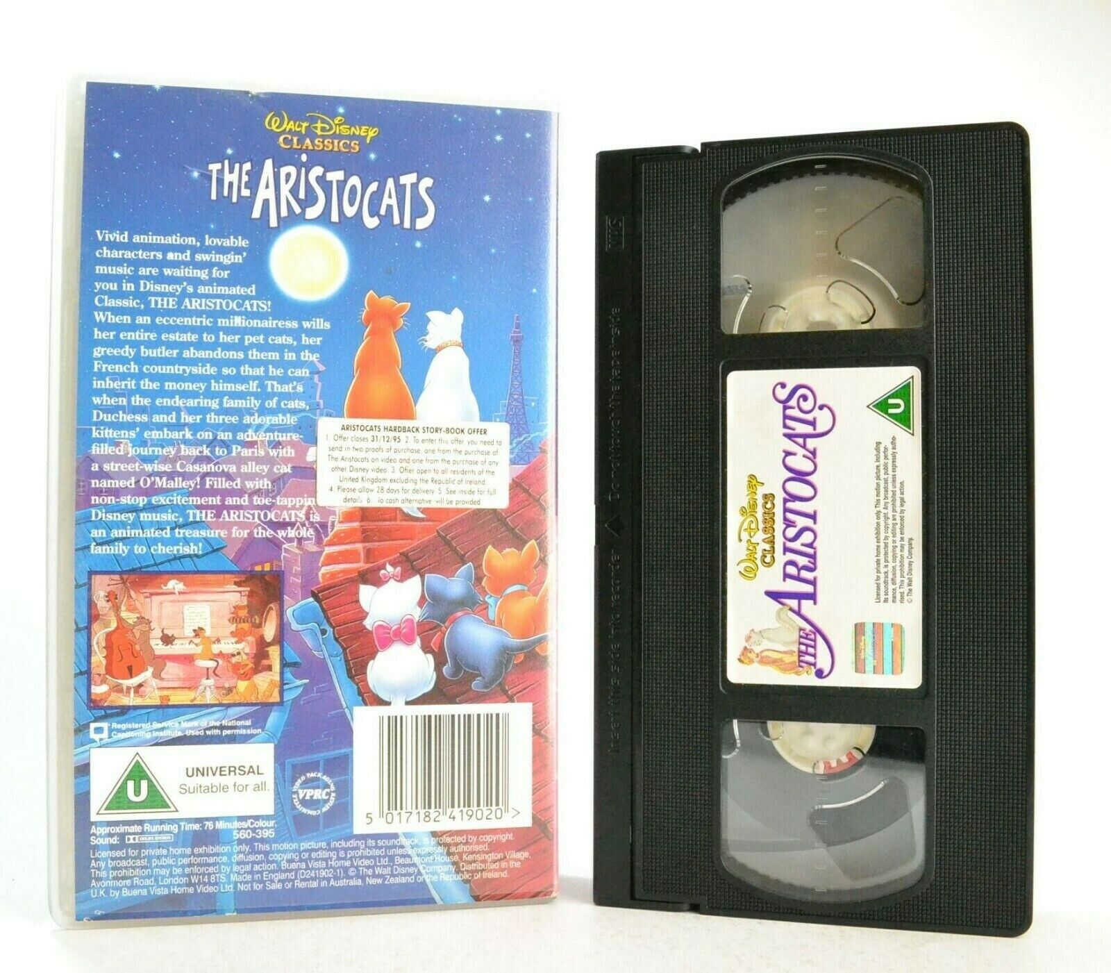 The Aristocats: Walt Disney Classics (1970) - Animated Musical - Kids - Pal VHS-