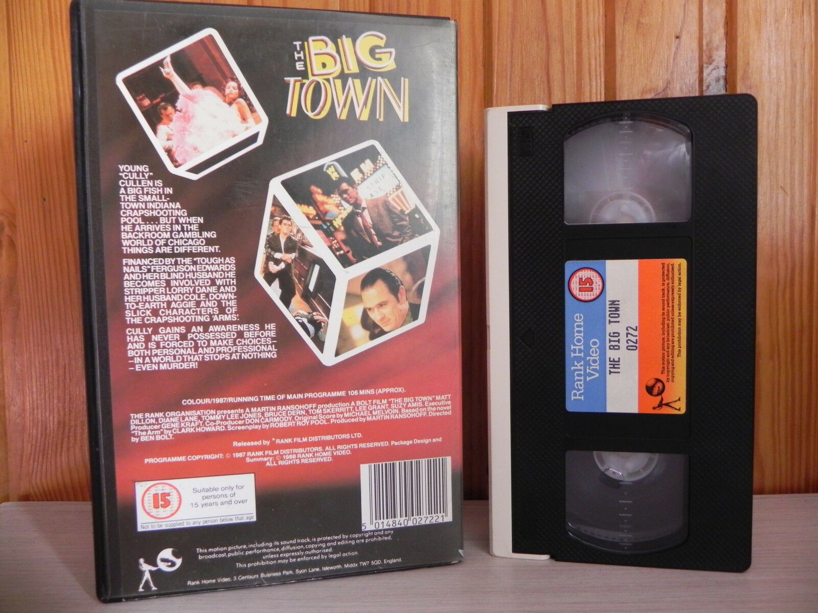 The Big Town - 1987 - Younger Matt Dillon - Rank Video - Gambling Action - VHS-