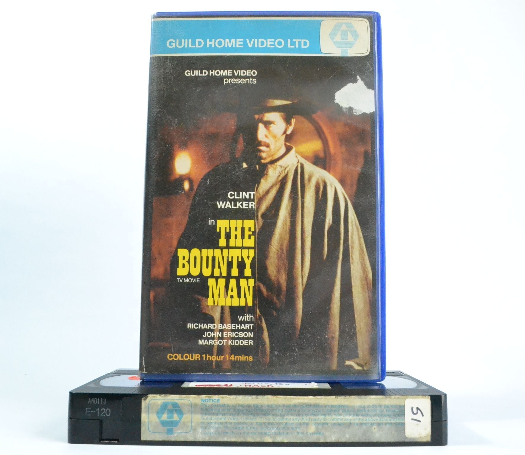 The Bounty Man: [Clint Walker] Large Box Guild - Pre-Cert - TV Movie - Western - VHS-