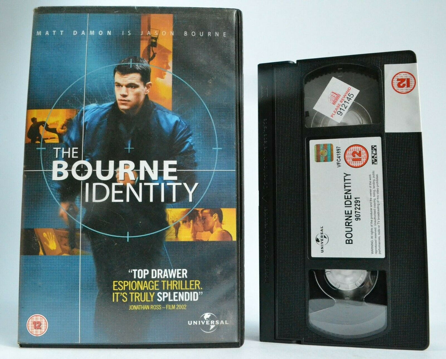 The Bourne Identity - Universal - Action - Thriller - Matt Damon - Pal VHS-