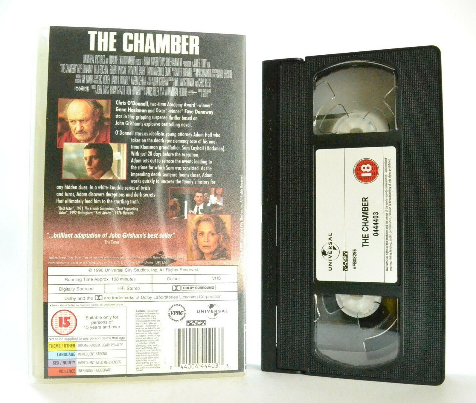 The Chamber: Based On J.Grisham Novel - Court Thriller - Gene Hackman - Pal VHS-