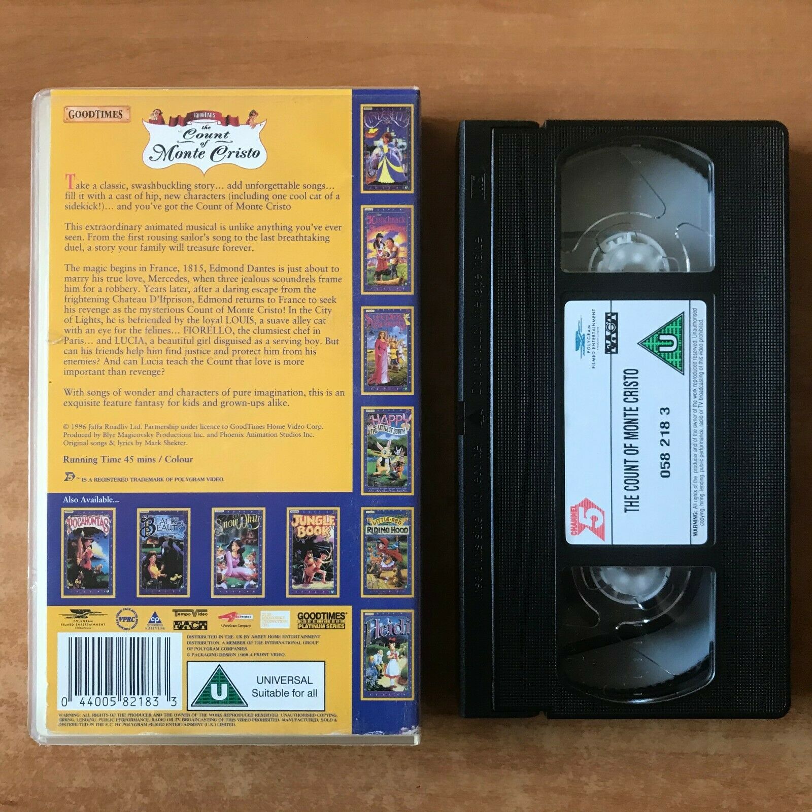 The Count Of Monte Cristo; [Aalexandre Dumas] Animated Story - Children's - VHS-