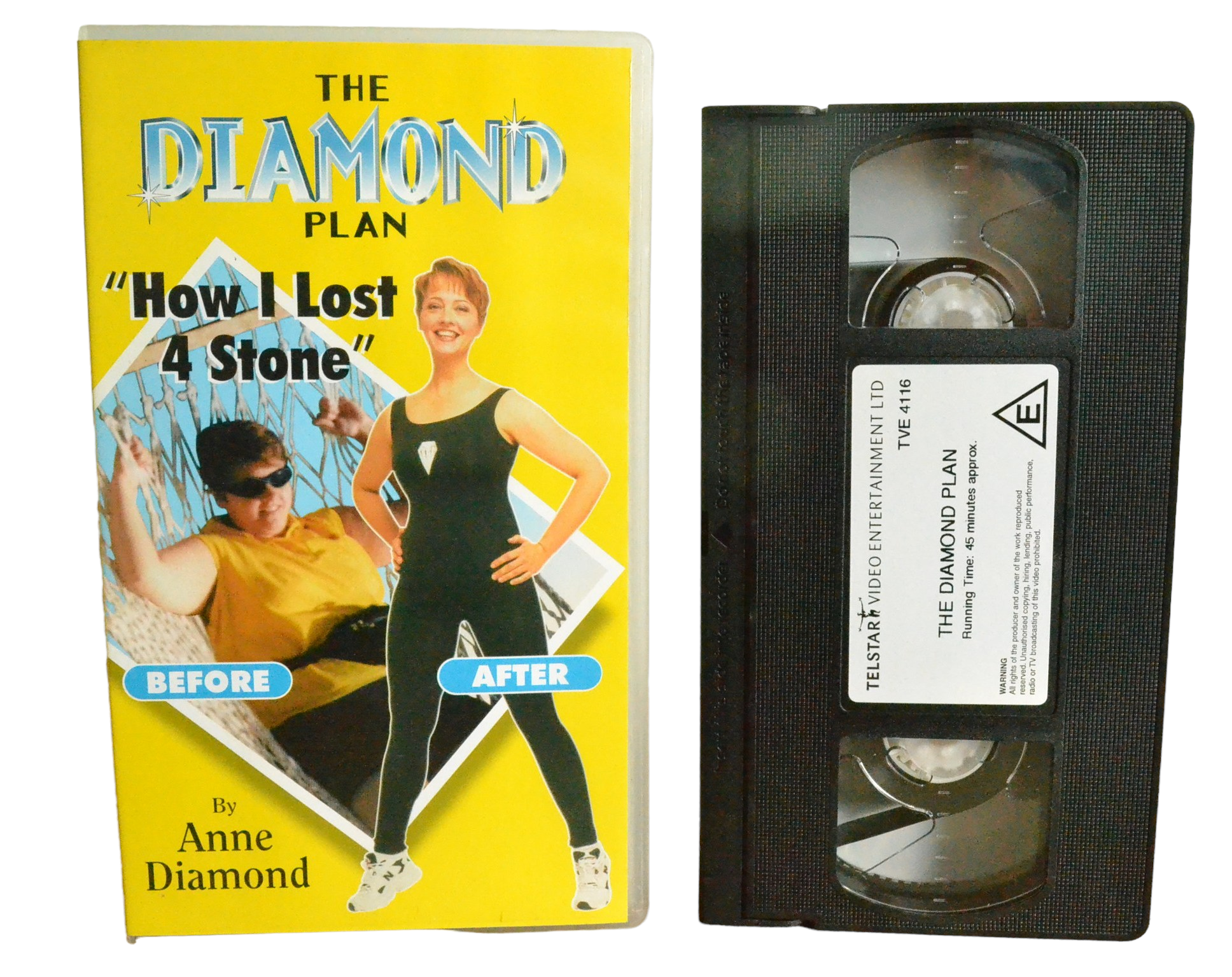 The Diamond Plan (How I Lost 4 Stone) - Anne Diamond - Telstar Video Entertainment - TVE4116 - Exercise - Pal - VHS-