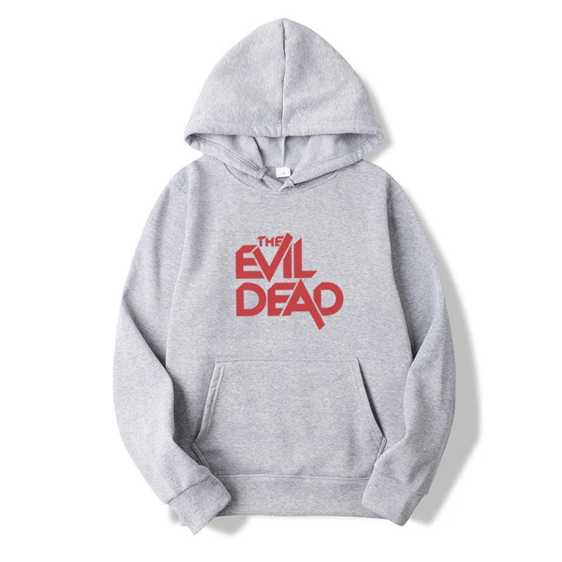 The Evil Dead Hoodie - Letter Print Fleece - Hoodie Town for Gothic Horror Enthusiasts-4XL-grey(hei)-