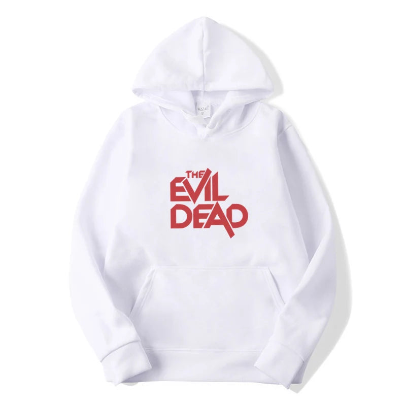 The Evil Dead Hoodie - Letter Print Fleece - Hoodie Town for Gothic Horror Enthusiasts-XL-white(hei)-