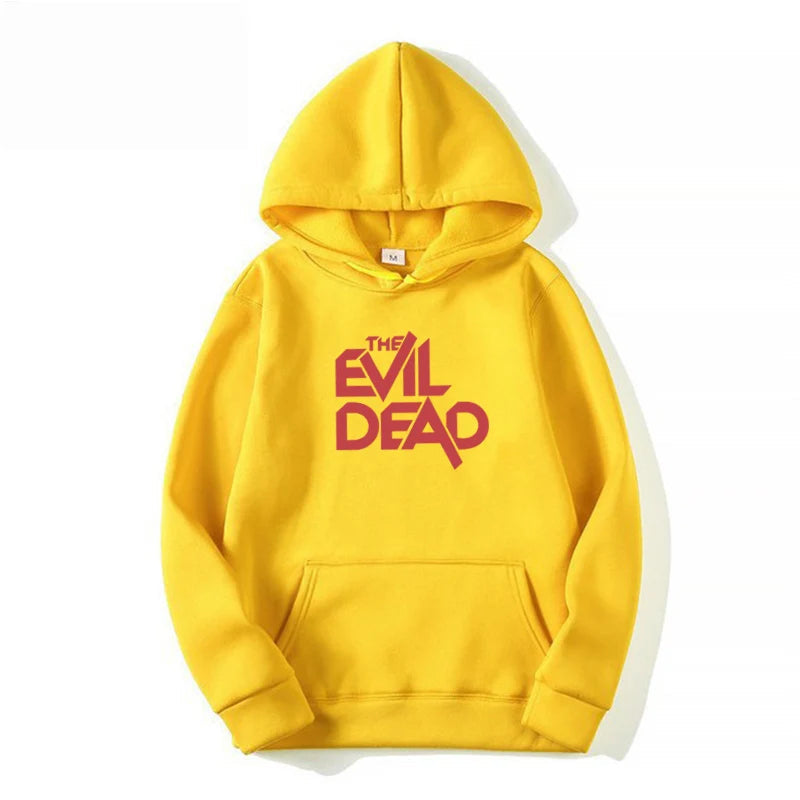 The Evil Dead Hoodie - Letter Print Fleece - Hoodie Town for Gothic Horror Enthusiasts-XXL-yellow(hei)-