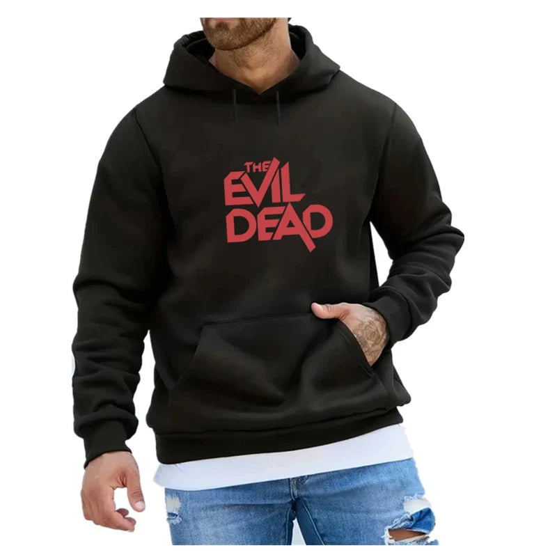 The Evil Dead Hoodie - Letter Print Fleece - Hoodie Town for Gothic Horror Enthusiasts-