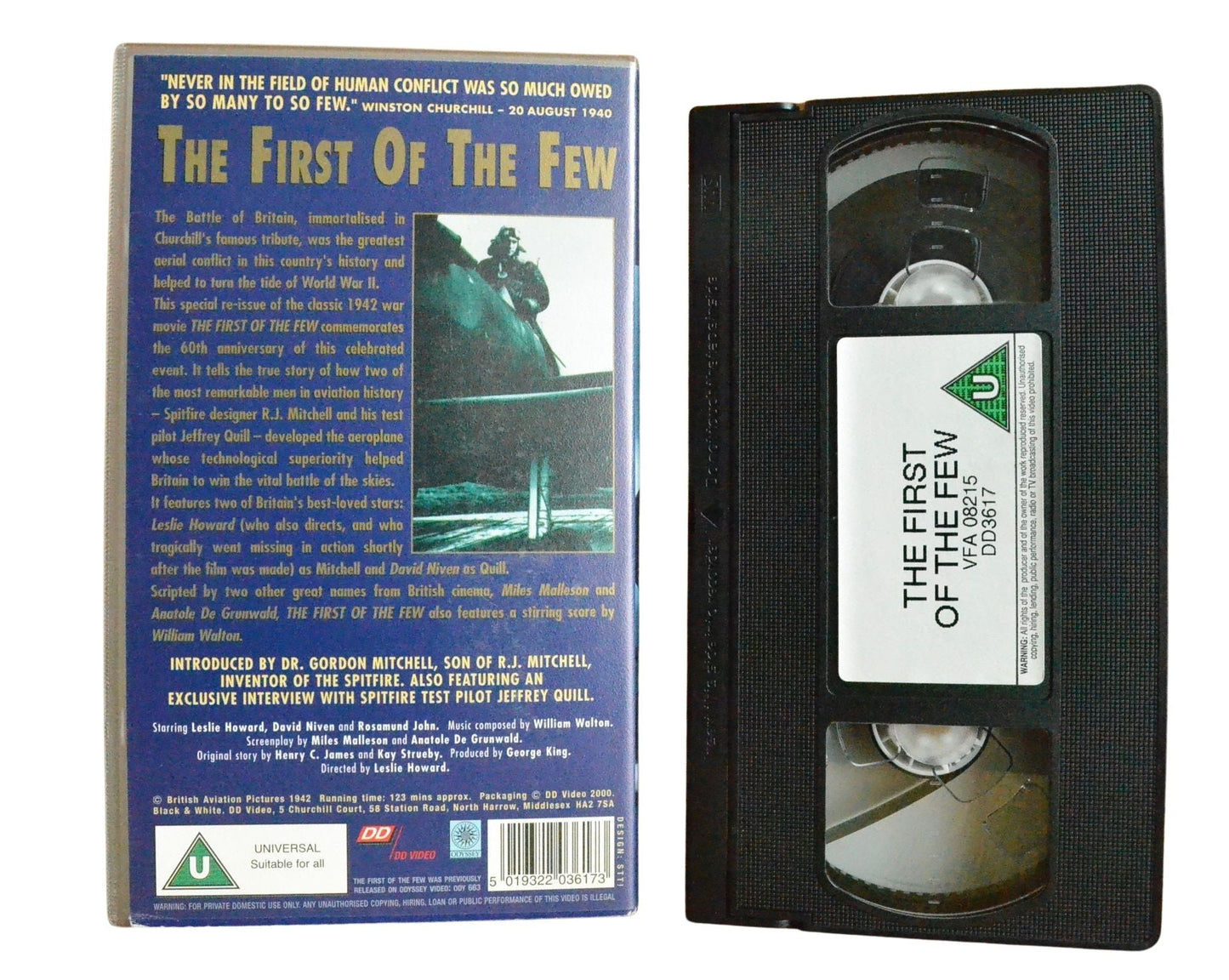 The First Of The Few - Leslie Howard - Vintage - Pal VHS-