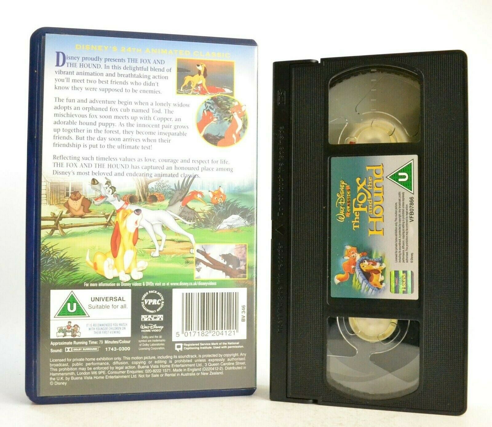 The Fox And The Hound: Disney Classics (1981) - Animated - Children's - Pal VHS-