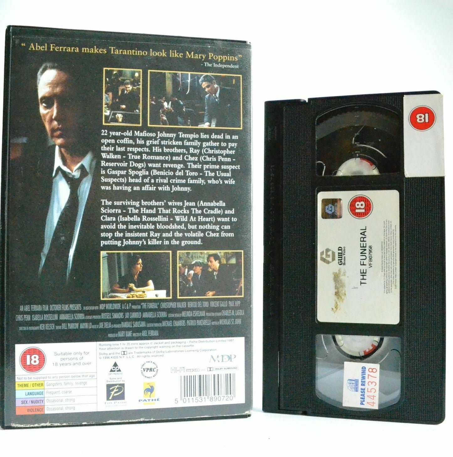 The Funeral: Film By A.Ferrara - Crime Dama (1996) - Large Box - Ex-Rental - VHS-