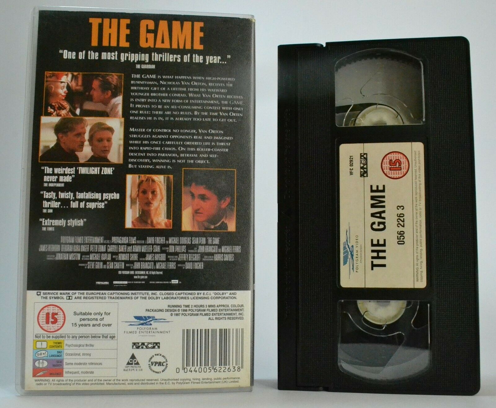 The Game (1997); <David Fincher> Neo-Noir Mystery Thriller - Sean Penn - Pal VHS-