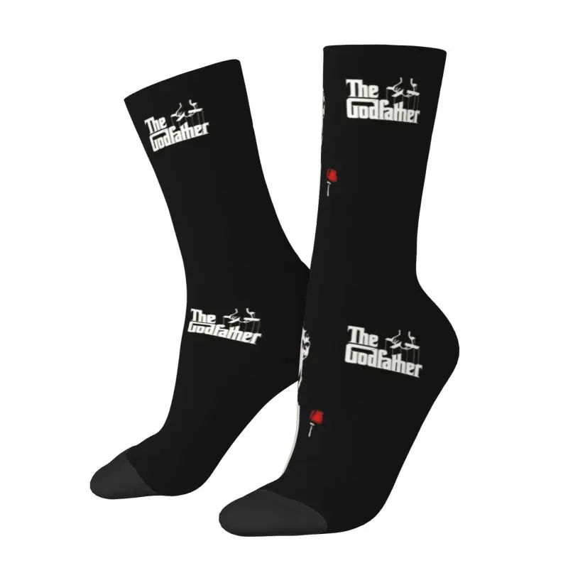 The Godfather Artwork Dress Socks - Men's & Women's Warm Fashion - Iconic Movie Crew Socks-