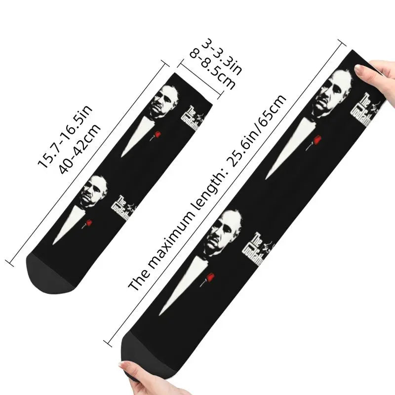 The Godfather Artwork Dress Socks - Men's & Women's Warm Fashion - Iconic Movie Crew Socks-