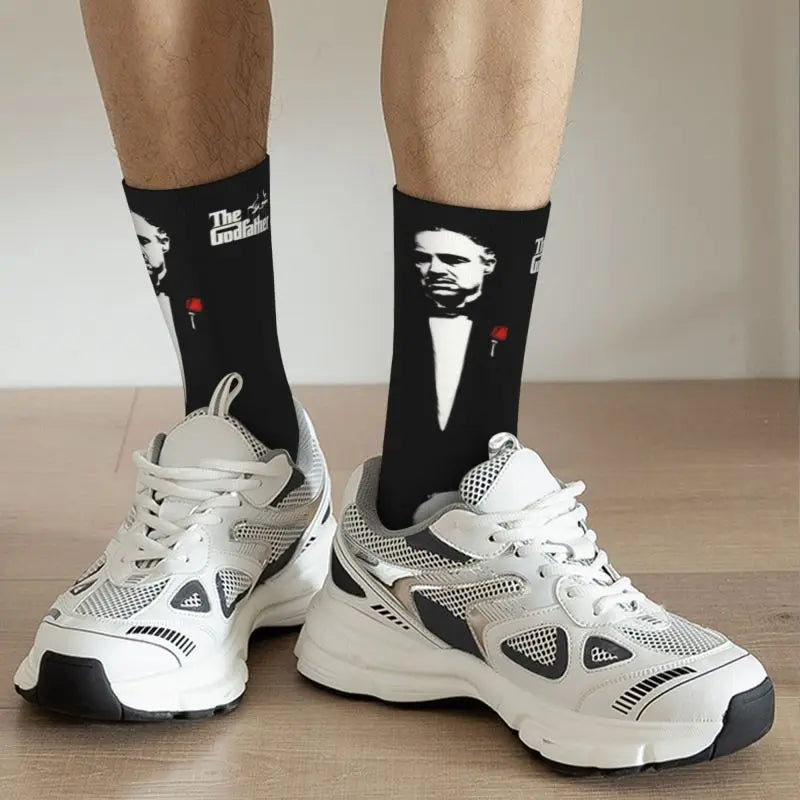 The Godfather Artwork Dress Socks - Men's & Women's Warm Fashion - Iconic Movie Crew Socks-