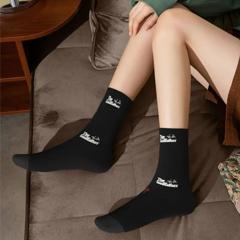 The Godfather Artwork Dress Socks - Men's & Women's Warm Fashion - Iconic Movie Crew Socks-