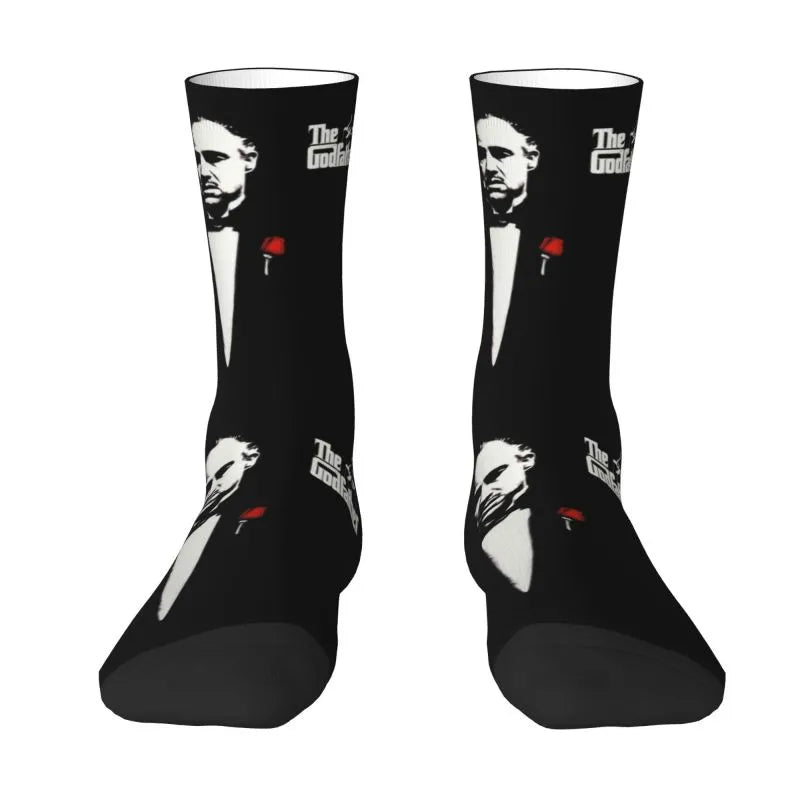 The Godfather Artwork Dress Socks - Men's & Women's Warm Fashion - Iconic Movie Crew Socks-1-Crew Socks-