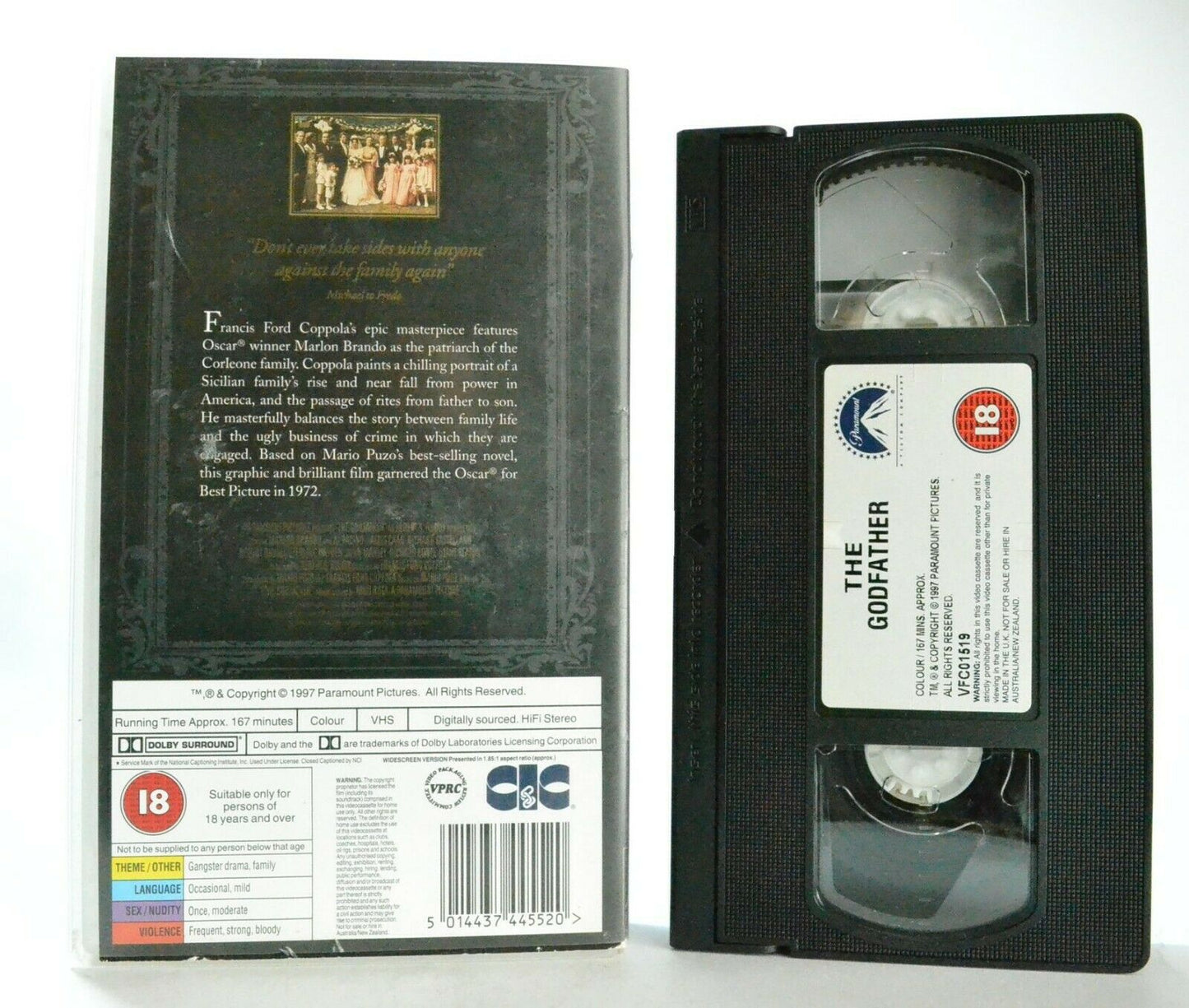 The Godfather: Based On M.Puzo Novel - Crime Drama (1972) - Marlon Brando - VHS-