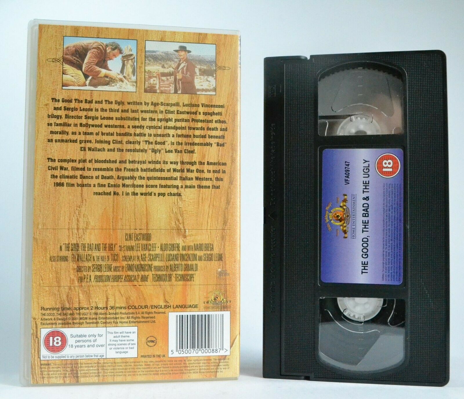 The Good, The Bad And The Ugly: Italian Spaghetti Western - C.Eastwood - Pal VHS-