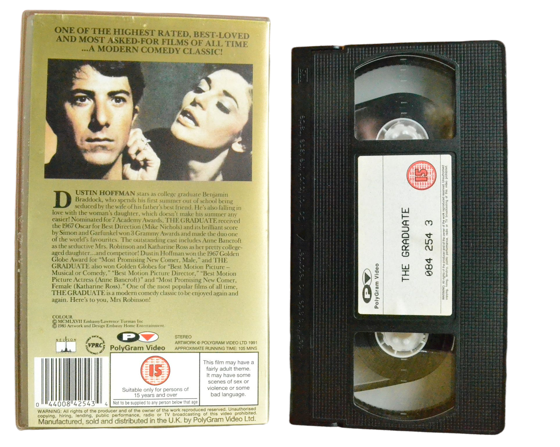 The Graduate - Dustin Hoffman - 4Front Video - Vintage - Pal VHS-